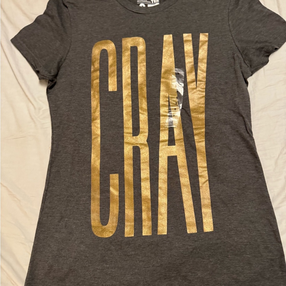 Adidas Gray women T-Shirt with Gold CRAY Print